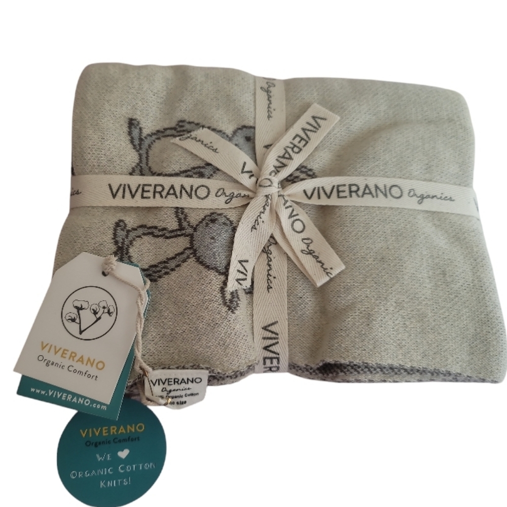 Organic Kids Blanket- Gray, 100% Cotton
